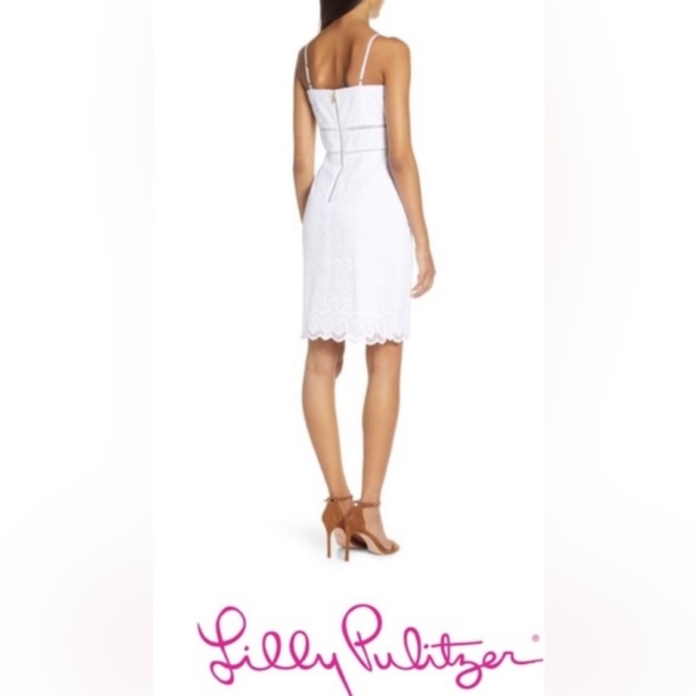 LILLY PULITZER Size 6 Jaida Sweetheart neckline White Eyelet Dress NWOT - Picture 2 of 7